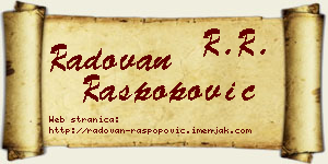 Radovan Raspopović vizit kartica